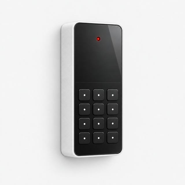 Wall-mounted card reader with keypad for door access