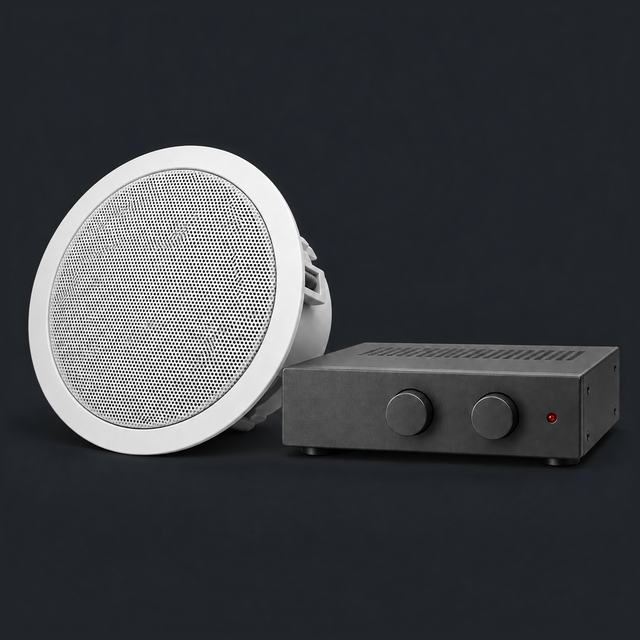Haut-parleur de plafond et amplificateur audio compact