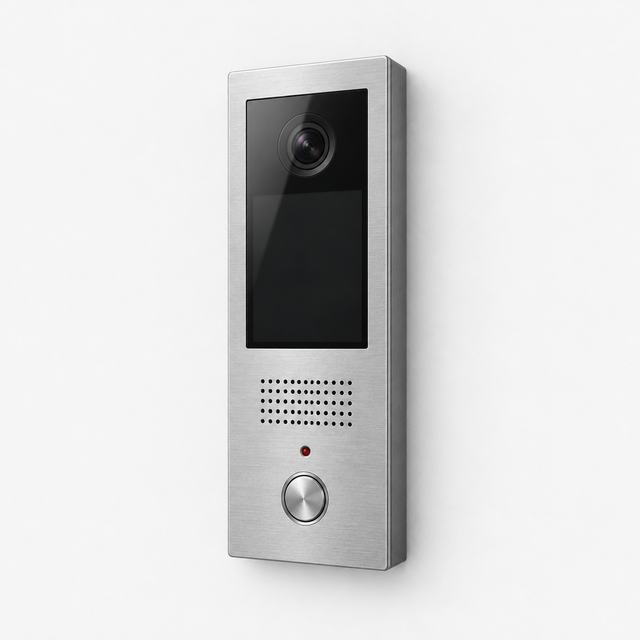 Video door intercom panel with camera and call button